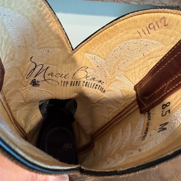 Macie Bean Brown & Black Women's Western Cowboy Boots with Red Stitching - Picture 7 of 8